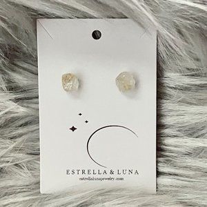 Estrella & Luna raw gemstone stud earrings